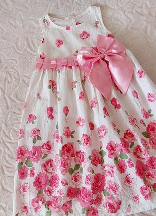 Сукня бавовняна з бантом