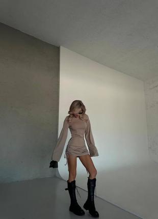 Платье длинные рукава клеш трапеция по фигуре прямая облегающая стяжки клеш прямое...