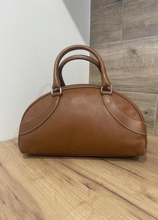 Кожаная сумка саквояж бочонок  бренд longchamp4 фото