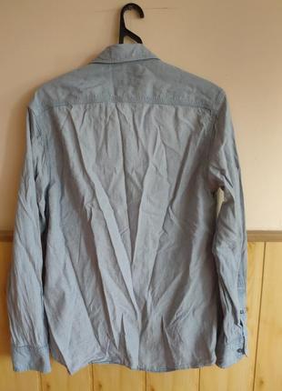 Мужская хлопковая рубашка, джинсовая, джинсовка, хлопок, коттон