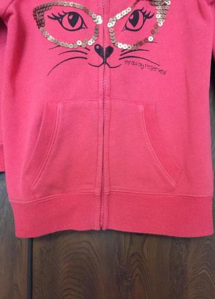 Теплая кофта на девочку 2-3 года на молнии с капюшоном. 3