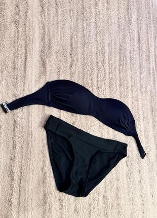 Р. 42-44/xs-s стильный женский раздельный купальник чёрного цвета infonitex