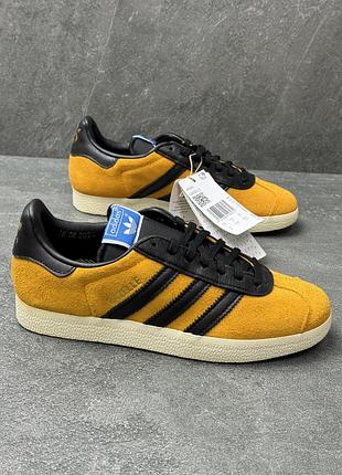 Кожаные желтые кроссовки adidas gazelle jp5283