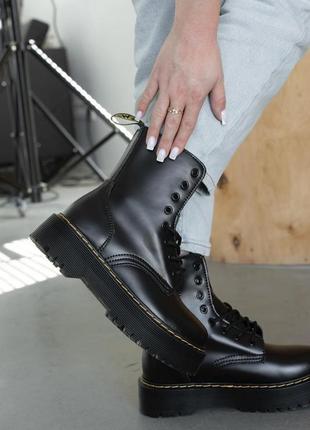 Черевики dr martens leather black fur 10095