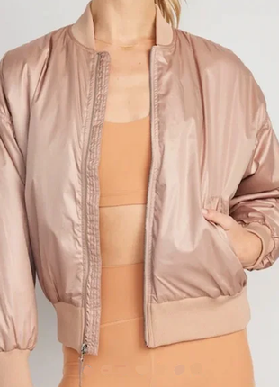 Old navy водонепроницаемая куртка бомбер oversized water-resistant bomber jacket tiramisu3 фото