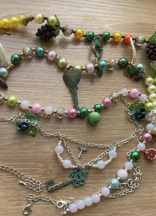 Набор украшений ручная работа, handmade, новые яркие, лот украшений