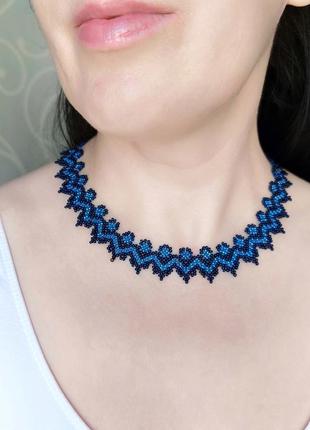 Деликатное колье из бисера 💙