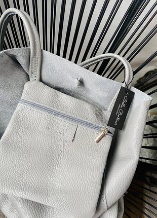 Итальянская мягкая кожаная женская сумка шоппер , шопер в натуральной коже большая