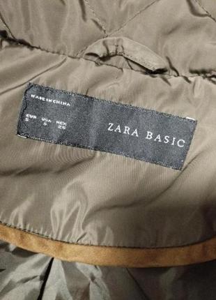 Куртка zara стьобана утеплена хакі