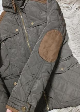 Куртка zara стьобана утеплена хакі