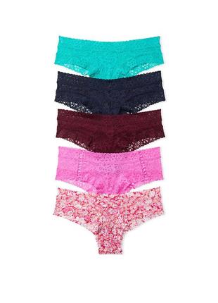 Victorias secret набор трусиков 5 шт трусы cheeky panties
