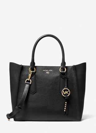 Містка чорна сумка michael kors kris зерниста шкіра