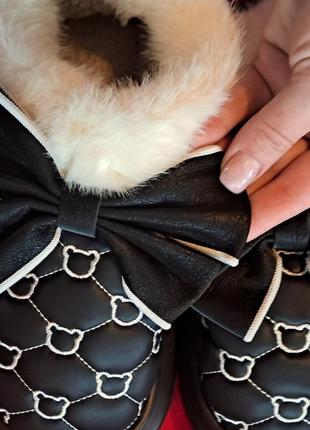 Автоледі жіночі з хутром, дутіки зимові з бантиком, дутики з ведмедиками, дутики,...