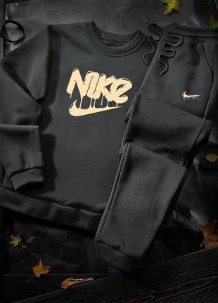 Мужской спортивный костюм nike свитшот и брюки | теплый зимний спортивный костюм найк на флисе топ качество