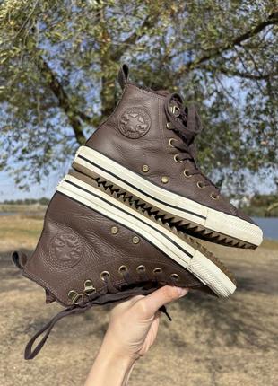 Зимние кеды converse all star оригинал, теплые, кожаные размер 35