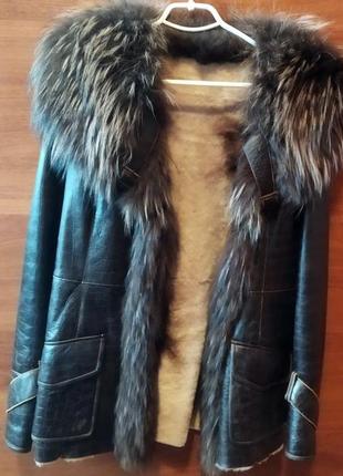 Дублянка коротка 46-48р. шкіряна, коричнева