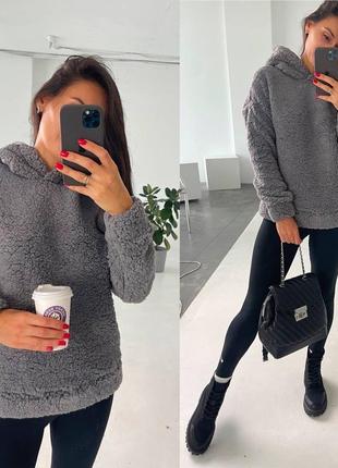 Теплое худи тедди