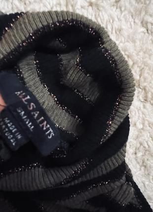 Гольф, водолазка allsaints оригинал бренд португалия вискозный трикотажный гольфик в рубчик размер s,m