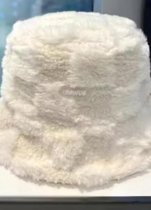 Панамка тёплая на зиму панама, панамка тедди, панамка меховая, шапка на зиму, панама зимняя из овечей шерсти