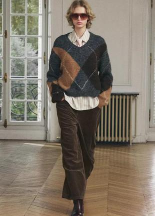 Свитер женский в ромбы zara new