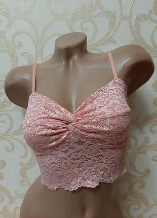 Красивая кружевная гипюровая маечка, бюстгальтер, бралетт new look