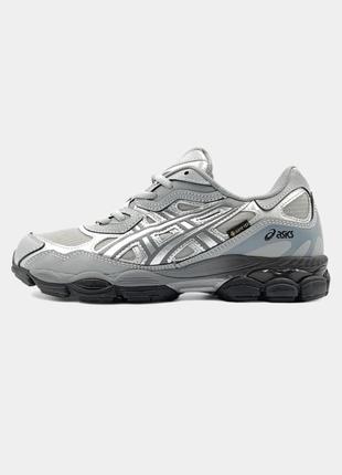 Водостойкие термо кроссовки asics gel-nyc gore-tex grey