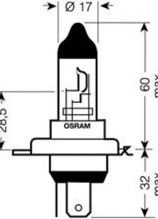 64193-fs osram лампа h4 12v 60w p43t fs standard (64193)