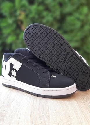 Мужские качественные и стильные кроссовки для мальчиков dc court graffik black/white skate shoes low-to