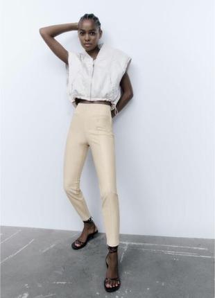 Новые кожаные брюки zara / кожаные лосины zara