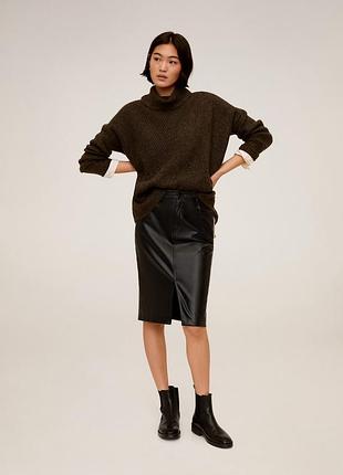 Спідниця мango з еко-шкіри прямого силуету