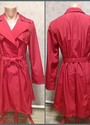 Плащ burberry l-xl женский красный тренч