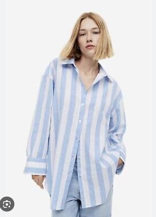 H&m льняна сорочка вільного крою, р. с