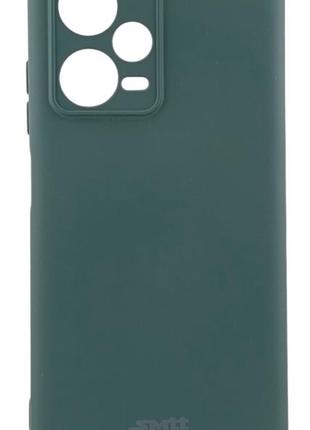 Чехол silicone case smtt для xiaomi redmi note 12 pro pro plus 5g бампер с микрофиброй зеленый