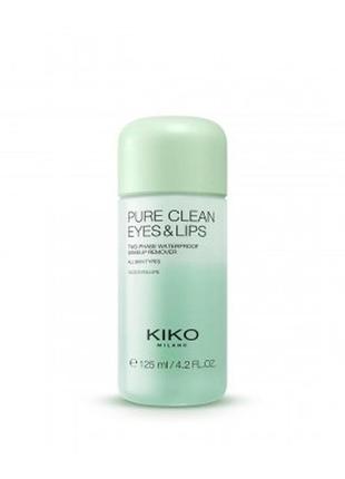 Двухфазное средство для снятия макияжа kiko milano pure clean eyes &amp; lips....