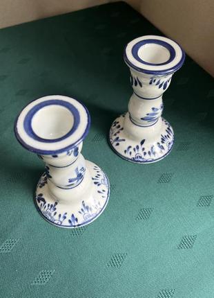 Свечанок фарфоровый в стиле делфт