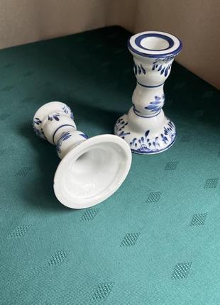 Свечанок фарфоровый в стиле делфт