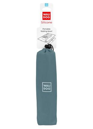 Миска складана waudog silicone, 385х230х50 мм сірий