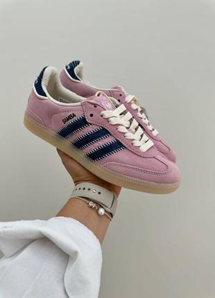 Замшевые кеды adidas samba розовые