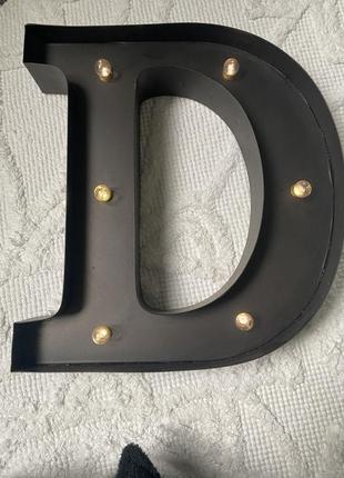 Світильник 3d нічник літера d