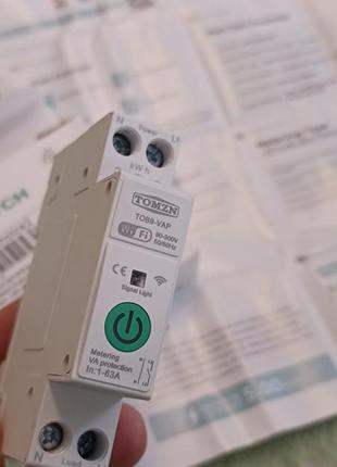 Автомат дистанционного управления wi-fi switch smart your life 63а туя wi-fi mcb smart circle current under wall touch proction power matering