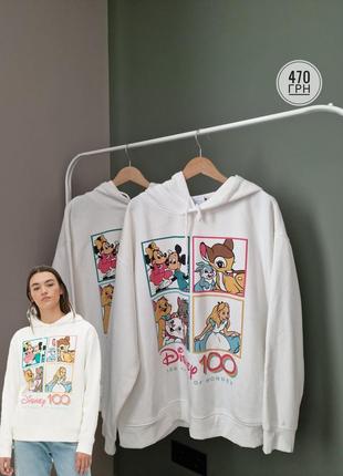 Худи белое на флисе плюс сайз primark disney батал