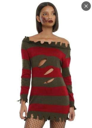 Сукня  в полоску фредді крюгер  хелловін  halloween карнавальна   nightmare on elm street косплей