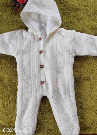 Теплий в'язаний комбінезон