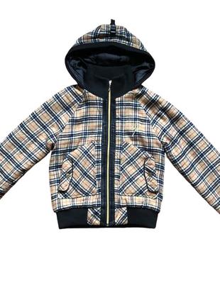 Вовняна куртка з капюшоном southpole жіноча в клітинку (клітинка, клітка) з карманами на блискавці тепла m-l (акрил+вовна)