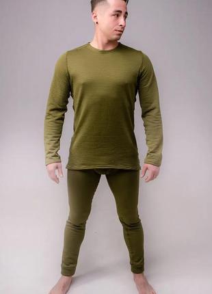 Зимова термобілизна чоловіча хакі gorlinbrand фавелька з начосом комплект чоловічої термобілизни m