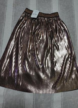 Спідниця гофре золотиста на 6-7років next