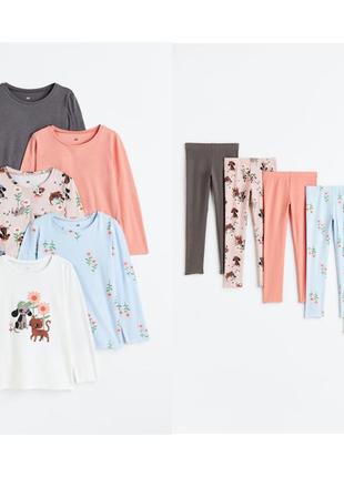 Костюм реглан + лосини h&m на дівчинку 2-4-6-8 років набір топ легінси лонгслів hm