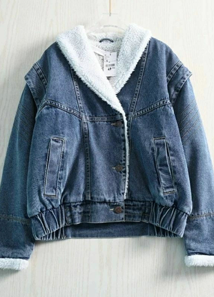 Куртка джинсовая женская укороченная "denim pimkie" оверсайз (демисезон/еврозима)