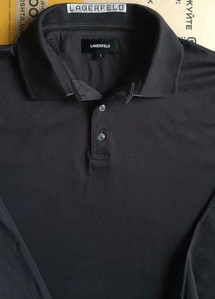 Поло lagerfeld з довгим рукав. розмір l 100 % cotton