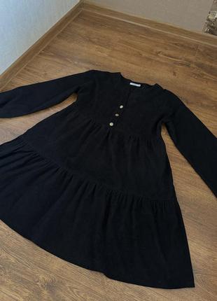 Стильне мідіплаття чорне вельвет розмір 46